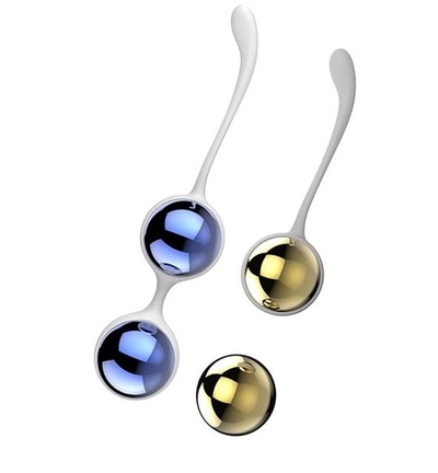 Синие и золотистые вагинальные шарики Nalone Yany - фото, цены