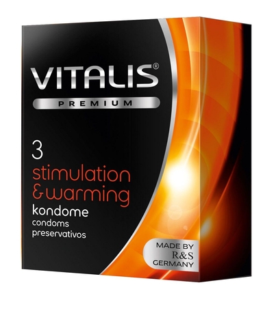 Презервативы Vitalis Premium stimulation warming с согревающим эффектом - 3 шт. - фото, цены