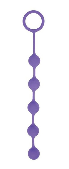 Фиолетовая анальная цепочка с кольцом-ограничителем - 23 см. - фото, цены