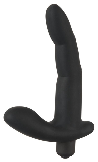 Черный вибромассажер простаты Naughty Finger Prostate Vibe - 13,8 см. - фото, цены