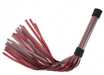 Бордовая плеть Maroon Leather Whip с гладкой ручкой - 45 см. - фото, цены