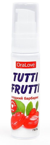 Гель-смазка Tutti-frutti со вкусом барбариса - 30 гр. - фото, цены