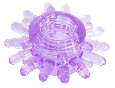 Фиолетовое гелевое эрекционное кольцо с шипиками - фото, цены