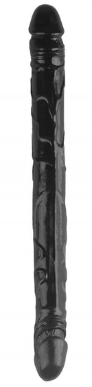 Черный двухсторонний спиралевидный фаллоимитатор - 37 см. - фото, цены