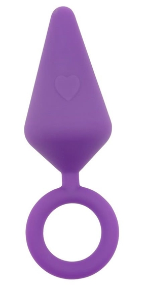 Фиолетовая анальная пробка с кольцом Candy Plug L - 13,2 см. - фото, цены