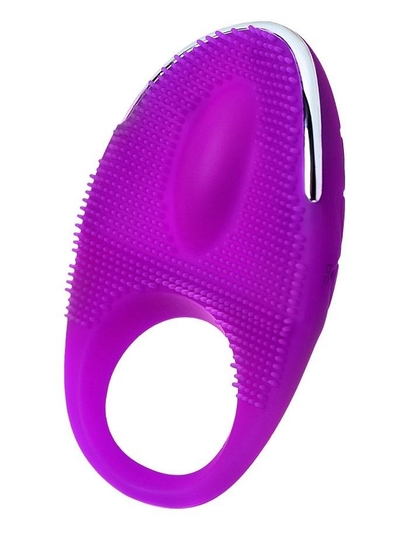 Фиолетовое перезаряжаемое виброкольцо с ресничками Jos Rico - фото, цены