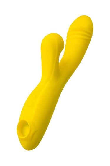Желтый двусторонний вибратор Mia - 22 см. - фото, цены