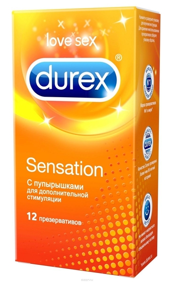 Презервативы с точечной структурой Durex Sensation - 12 шт. - фото, цены