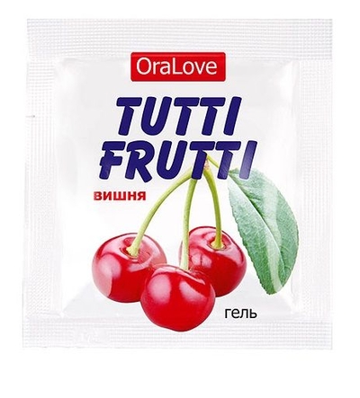 Саше гель-смазки Tutti-frutti с вишнёвым вкусом - 4 гр. - фото, цены