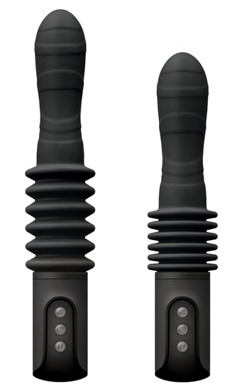 Черный вибромассажер с поступательным движением Deep Stroker - 29,2 см. - фото, цены