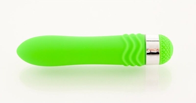 Зеленый водонепроницаемый вибратор - 14 см. - фото, цены