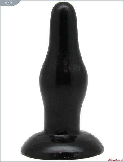 Чёрная анальная пробка с тонким кончиком - 11,5 см. - фото, цены