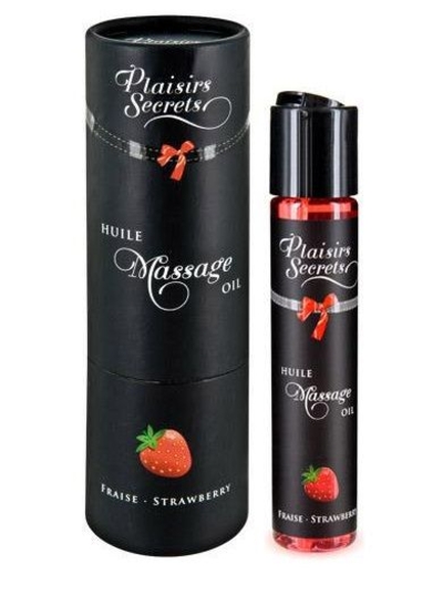 Массажное масло с ароматом клубники Huile de Massage Gourmande Fraise des Bois - 59 мл. - фото, цены