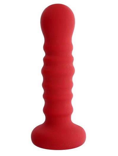 Красная рельефная пробка Menzstuff Ribbed Probe - 21 см. - фото, цены