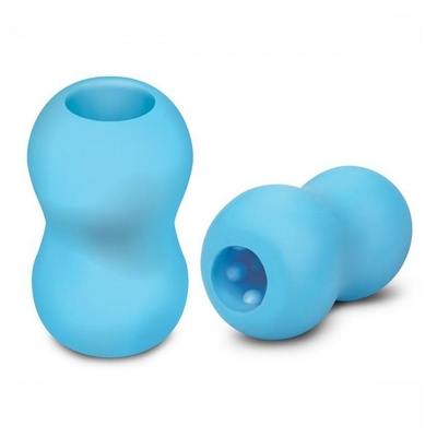 Голубой двусторонний мастурбатор Mini Double Bubble - фото, цены