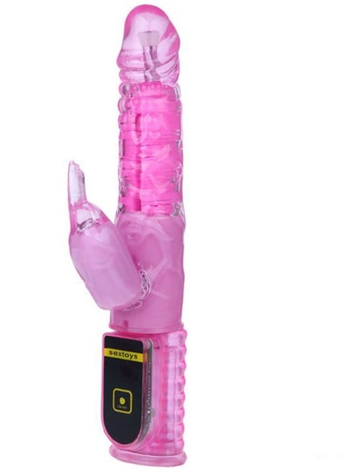 Розовый виброкомпьютер Agent 007 с дистанционным пультом - 26 см. - фото, цены