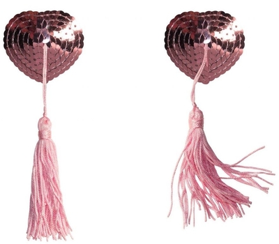 Розовые пэстисы-сердечки Gipsy с кисточками - фото, цены
