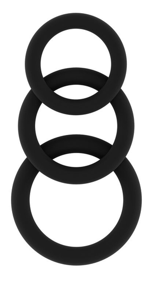 Набор из 3 чёрных эрекционных колец Sono No.25 - фото, цены