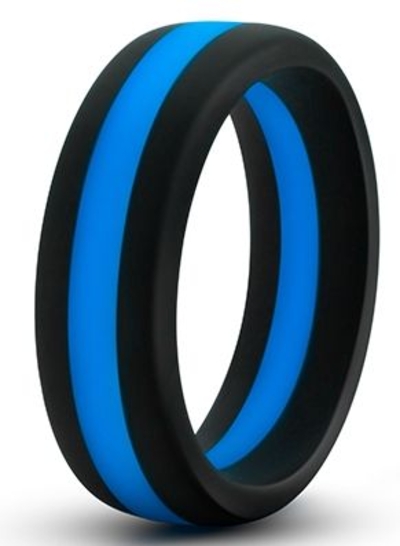 Черно-синее эрекционное кольцо Silicone Go Pro Cock Ring - фото, цены