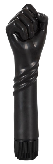 Чёрный вибратор-рука для фистинга The Black Fist Vibrator - 24 см. - фото, цены