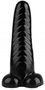 Черная изогнутая рельефная анальная втулка - 23,5 см.