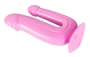 Розовый анально-вагинальный фаллоимитатор - 17,5 см.