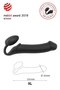Черный безремневой страпон Silicone Bendable Strap-On Xl