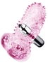 Розовая насадка-удлинитель с пупырышками, усиками и вибрацией