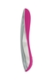 Розово-серебристый перезаряжаемый вибратор E4 - 19,5 см.