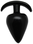 Черная коническая анальная пробка с ограничителем - 9,5 см.