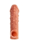 Телесная насадка на фаллос с отверстием для мошонки Cock Sleeve 002 Size M - 15,6 см.