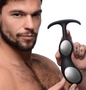 Черный массажер простаты с утяжелителями Premium Silicone Weighted Prostate Plug Xl - 20,8 см.