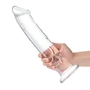 Большой стеклянный стимулятор 12’’ Glass Dildo With Veins Flat Base - 28 см.