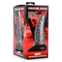 Серый фантазийный фаллоимитатор Beastly Tapered Bumpy Silicone Dildo - 21 см.