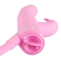 Розовый вибратор с функцией расширения Rosy Bunny - 20 см.
