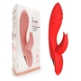 Красный вибратор-кролик 5’’ Silicone Kissing - 20,2 см.