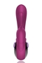 Фиолетовый вибратор с клиторальным отростком Naghi No.4 - 13,5 см.