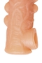 Телесная закрытая насадка с шишечками Cock Sleeve 008 Size L - 17,6 см.