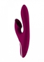 Фиолетовый вибратор Hiky Rabbit с клиторальным отростком с функцией всасывания - 23 см.