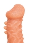 Телесная закрытая насадка с шершавой головкой Cock Sleeve 007 Size M - 15,6 см.