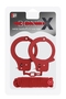 Красные наручники из листового металла в комплекте с веревкой Bondx Metal Cuffs Love Rope Set