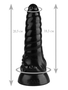 Черная рельефная винтообразная анальная втулка - 20,5 см.