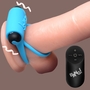 Голубое эрекционное виброкольцо 28x Remote Control Vibrating Cock Ring Bullet