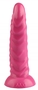 Розовая рельефная анальная втулка - 22,5 см. 