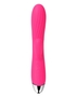 Ярко-розовый вибратор Angel с клиторальным отростком и нагревом - 19 см.