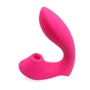 Розовый L-образный вибромассажёр с вакуумной стимуляцией 3,5’’ Silicone Billow Suction Lover