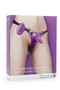 Фиолетовый страпон с вибрацией Vibrating Strap-On - 11 см.