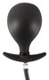 Черная анальная втулка с грушей для накачивания - 8 см.