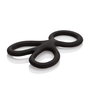 Чёрное эрекционное кольцо с подхватами для мошонки Silicone Ball Spreader