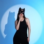 Черная маска «Кошка» с ушками